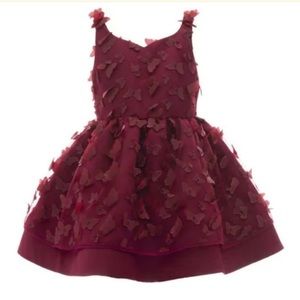 Tulleen Mariposa Tulle Red Burgundy Girls Dress Sz 6